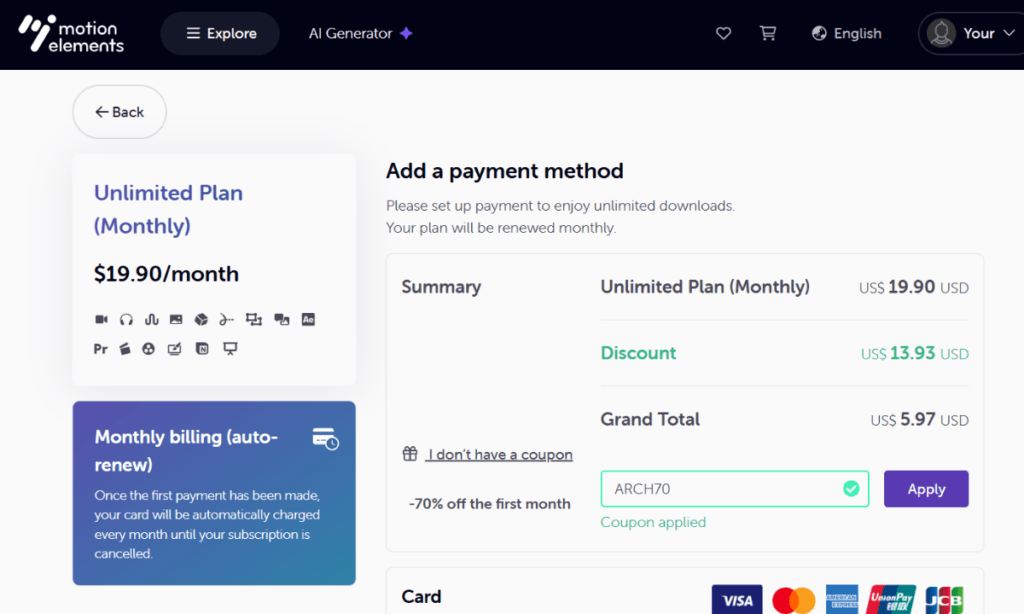 Motionelements Coupon Code
