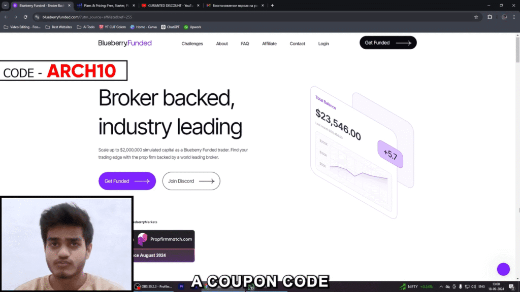 Blueberry Funded Coupon Code: Use "ARCH10" for 30% Discount