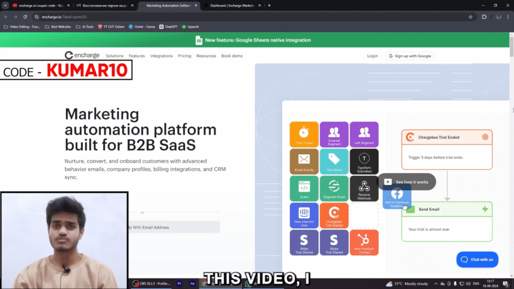 Encharge.io Coupon Code | KUMAR10 || 10% Off on Subscription