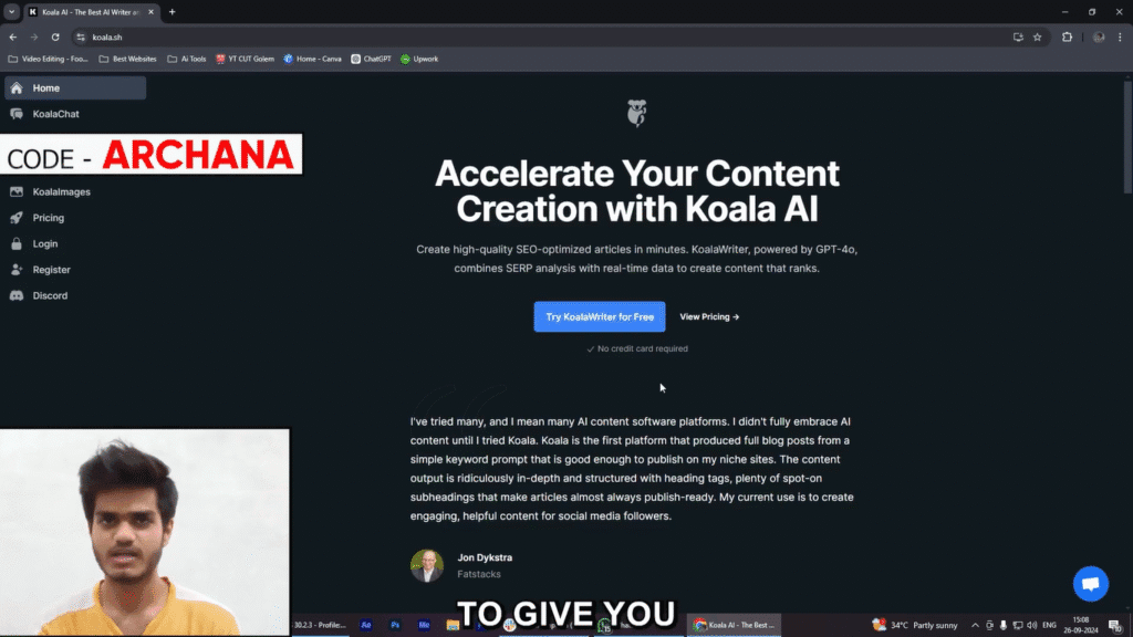 Koala AI Promo Code ARCHANA