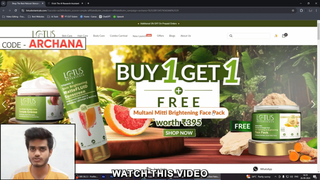 Lotus Botanicals Coupon Code ARCHANA: Get 10% Off Purchase