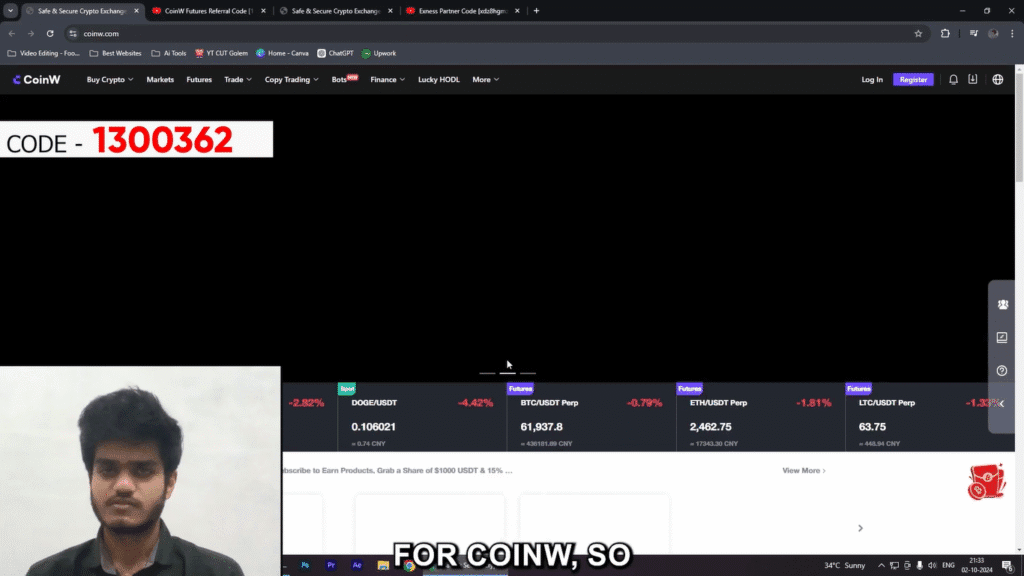 CoinW Referral Code: 1300362 – Get $1000 & 40% Discount on Fees