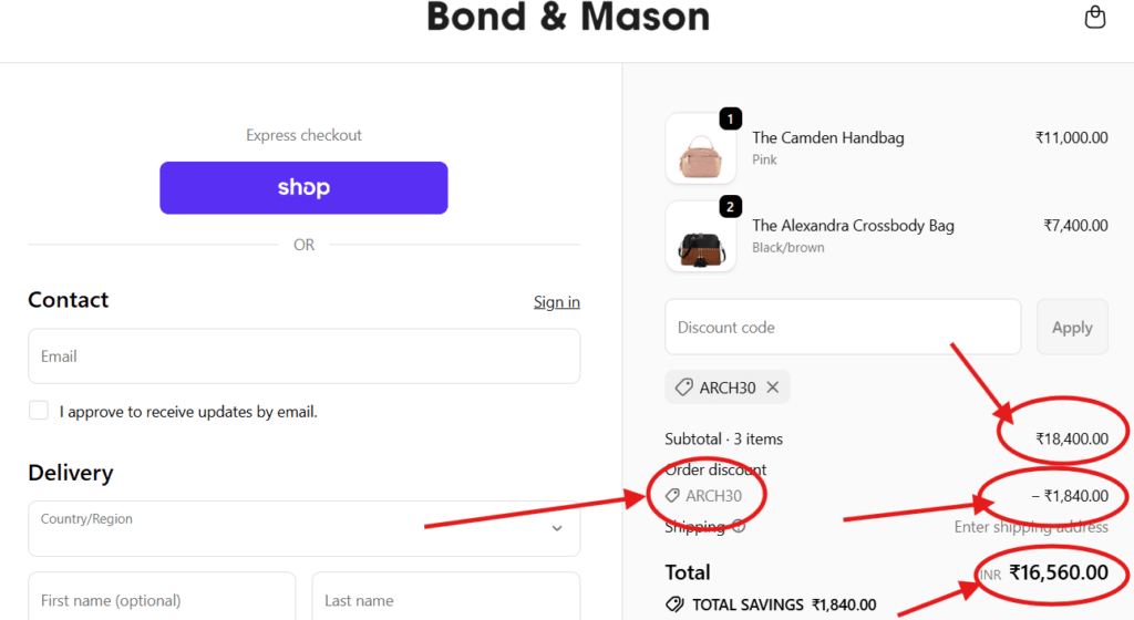 Bond & Mason Discount Code “ARCH30” – Get 15% Off Your Purchase