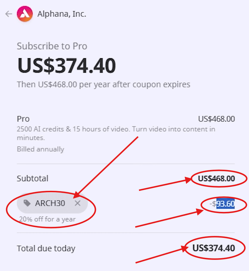 Alphana Ai Promo Code "ARCH30" - Get 20% Off On Subscription Plan