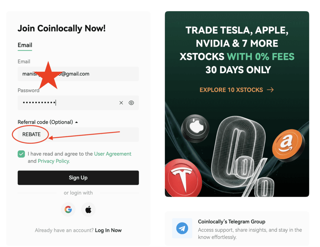 How to Registering on CoinLocally "REBATE" to Get 20% Off Trading Fee (Step-by-Step)