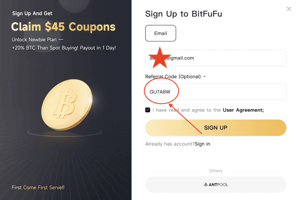 BitFuFu Referral Code "GU7A8W" – Get 10% Off + Claim $45 Signup Coupons