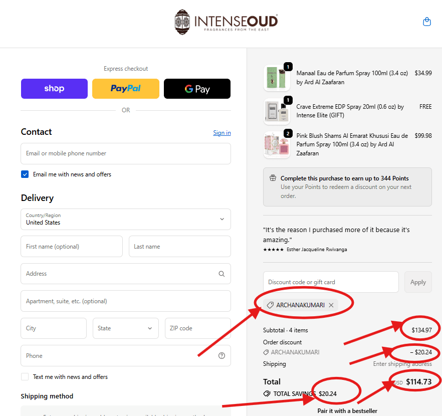 How to Use IntenseOud Coupon Code "ARCHANAKUMARI" to Get 15% Off on Every Purchase (Step-by-Step Guide)