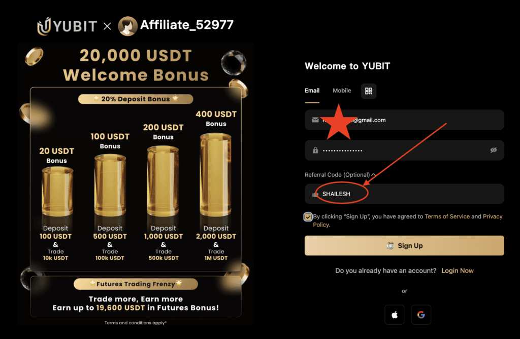 How to Use Yubit Exchange Referral Code “SHAILESH” to Save 10% (Step-by-Step Guide)