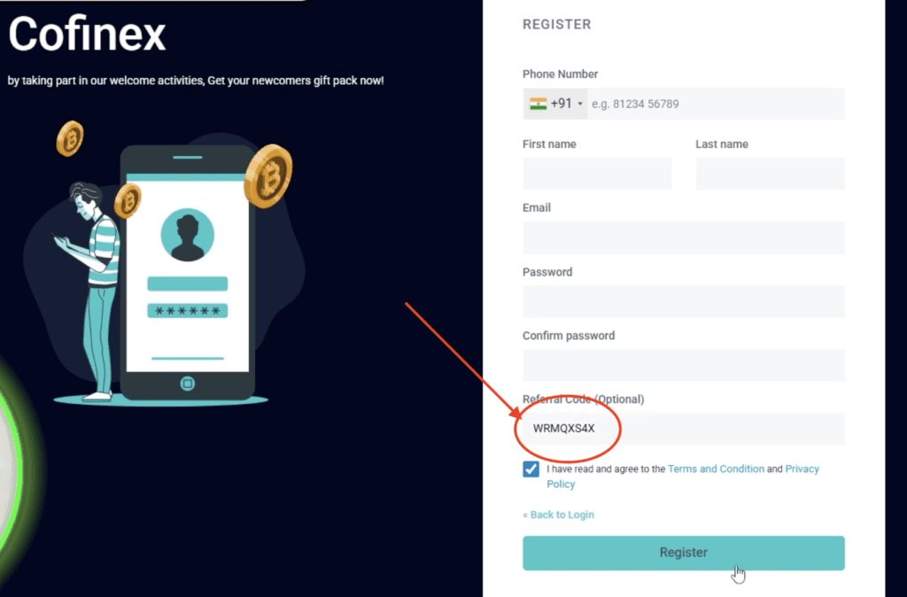 How to Use Cofinex Exchange Referral Code "WRMQXS4X" to Get 50% Off (Step-by-Step)